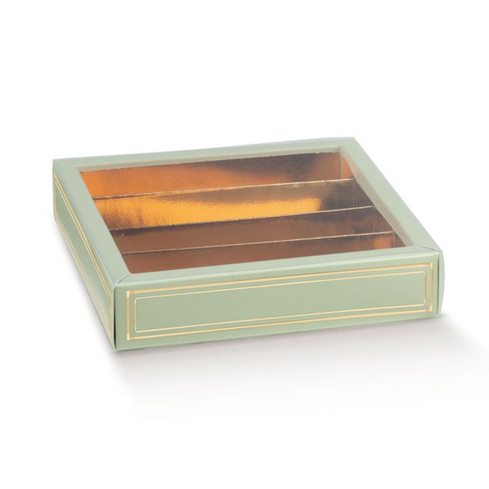 Chocolate box, greeny gold